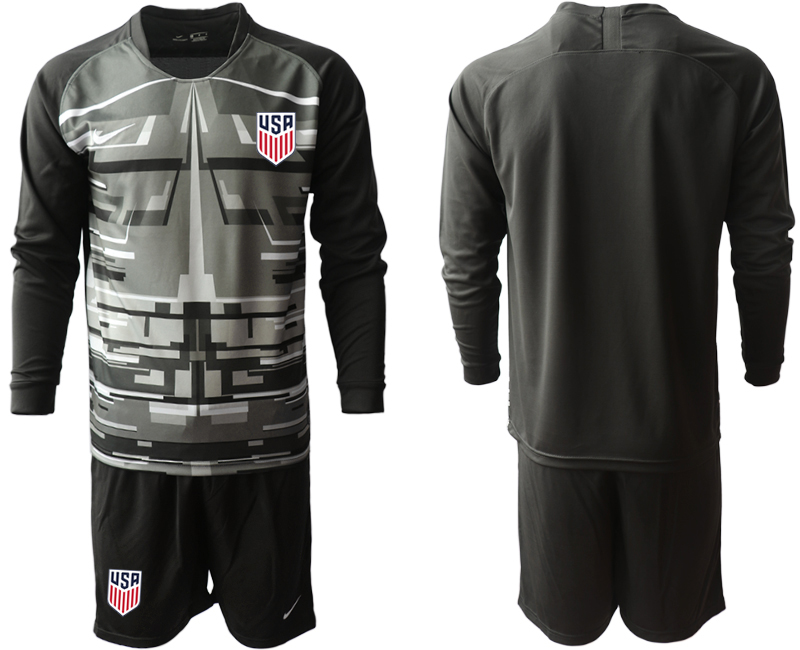 Men 2020-2021 Season National team United States goalkeeper Long sleeve black Soccer Jersey